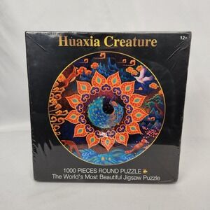 New Sealed "Huaxia Creature" Round Puzzle 1000 Pieces Mythical Art Colorful
